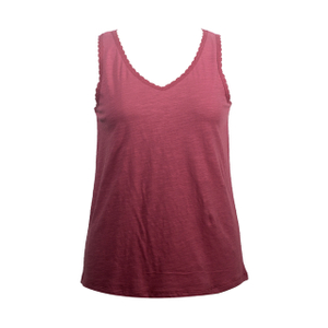 Regeneration Cotton and Polyester Ladies Vest Soft Green Fiber Slub Jersey Shirt