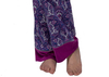 Fashion Womens Summer Nightwear Water Print Fabric Waistcoat and Long Pant with Cotton Lace