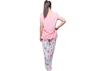 Fancy Womens Summer Nightwear Ladies Viscose Knit Long Pant with Chest Pocket