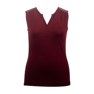 Cool Feeling Cotton Top Ladies Bacteria Deodorization Viscose Jersey Vest Soft Splicing Blouse for Woman's