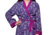 Purple Single Jersey Womens Summer Nightwear Cotton Long Night Robe with Solid Binding