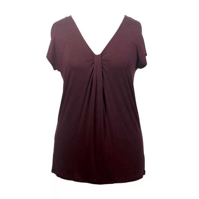 European Ladie's V-Neck T Shirt, Summer Blouse, Fashion Clothing, Solid and Printing Top