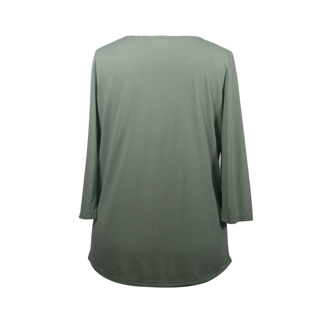 Soft Green Fiber Shirt Comfortable Viscose Jersey Ladies Blouse Modal Spadex Woman Top