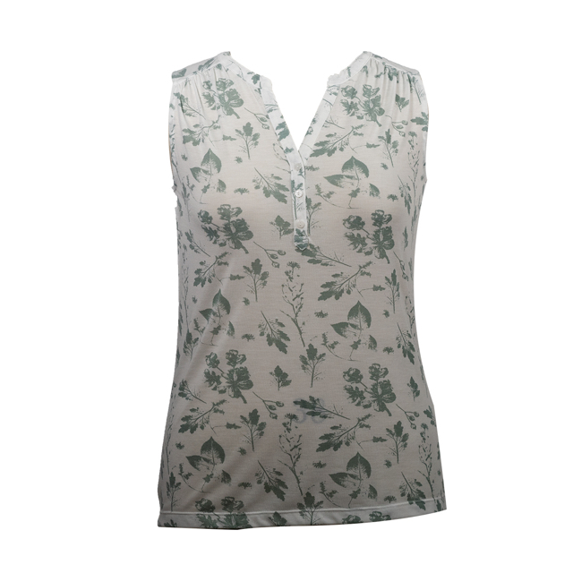 Ladies Outdoors Vest Printed and Sold Jersey Sleeveless Shirt BCI Cotton Blouse for Woman's